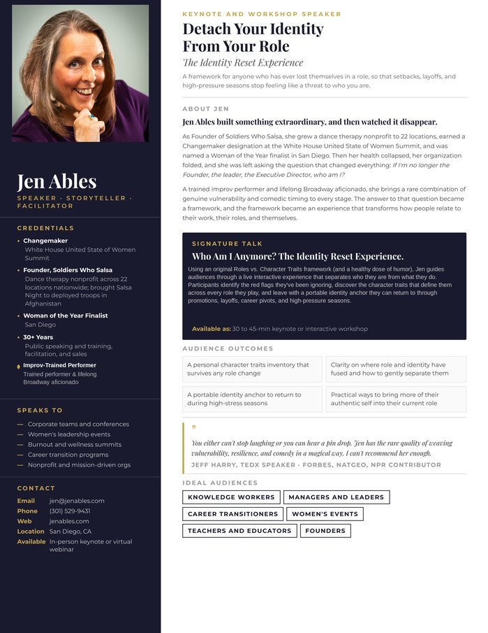 Jen Ables Speaker One-Sheet